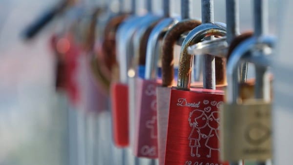 personal locks on a fence that can be opened with key