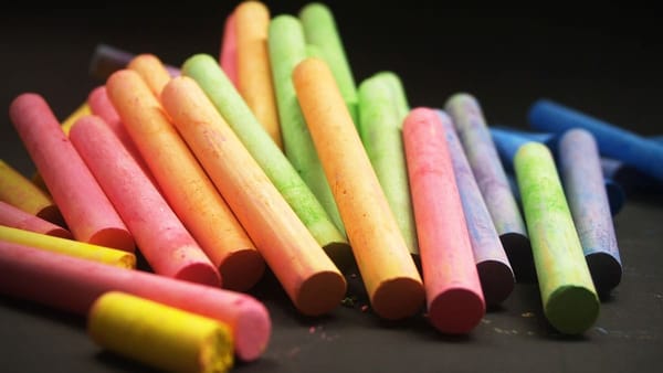 rainbow colored chalk for drawing